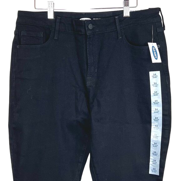 Old Navy Womens Black Jeans Size 14 Pop Icon Skinny Mid-Rise Denim Stretch NWT - Picture 7 of 15